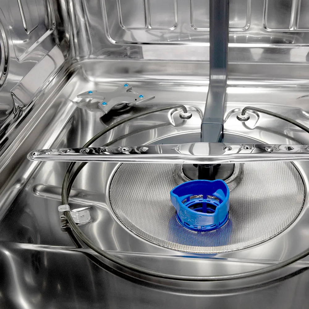 ZLINE 24 in. Monument Series 3rd Rack Top Touch Control Dishwasher in Stainless Steel with Stainless Steel Tub, 45dBa (DWMT-304-24) bottom sprayer.