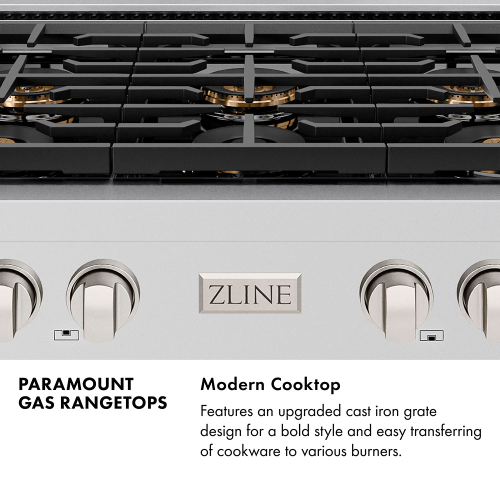 ZLINE 30 in. Paramount Gas Rangetop with 4 Burner DuoPro™ Cooktop in Stainless Steel (PSRT30)