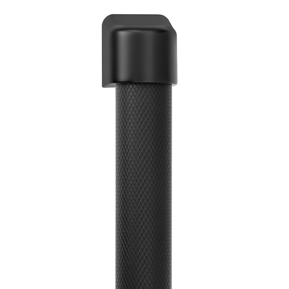 ZLINE Autograph Edition 30 in. Helix Handle (Set of 1) for Paramount and Select Ranges in Matte Black (SGZ-054B-K-MB) close-up, on white background, showing knurled detailing.