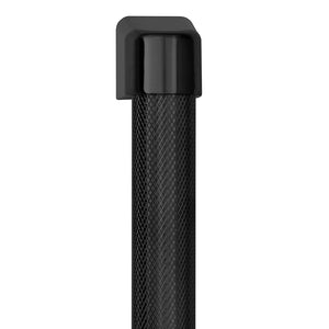 ZLINE 30 in. Helix Handle (Set of 1) for Paramount and Select Ranges in Black Stainless Steel (SGZ-054B-K-BS) close-up, on white background, showing knurled detailing.