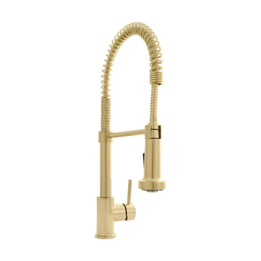 ZLINE Autograph Edition Apollo Pull Down Spring Single Handle Kitchen Faucet in Polished Gold (APL-KF-PG) main image.