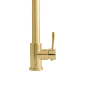 ZLINE Van Gogh Pull Down Spring Kitchen Faucet with Pot Filler in Polished Gold (VNG-KF-PG) mount and bottom handle.