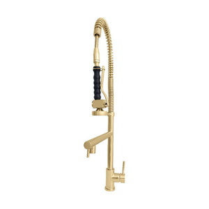 ZLINE Van Gogh Pull Down Spring Kitchen Faucet with Pot Filler in Polished Gold (VNG-KF-PG) front.