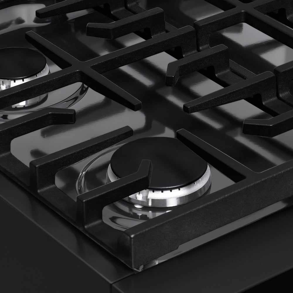 ZLINE 30 in. 4.2 cu. ft. Paramount Gas Range with 4 Burner Cooktop and Convection Gas Oven in Black Stainless Steel (SGRB2-30)