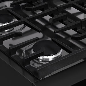 ZLINE 30 in. 4.2 cu. ft. Paramount Gas Range with 4 Burner Cooktop and Convection Gas Oven in Black Stainless Steel (SGRB2-30)