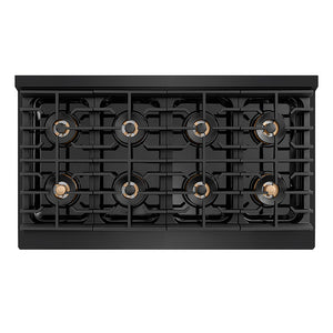 ZLINE 48 in. 6.7 cu. ft. Paramount Gas Range with 8 Burner DuoPro™ Cooktop and Dual Ovens in Black Stainless Steel (PSGRB-48)