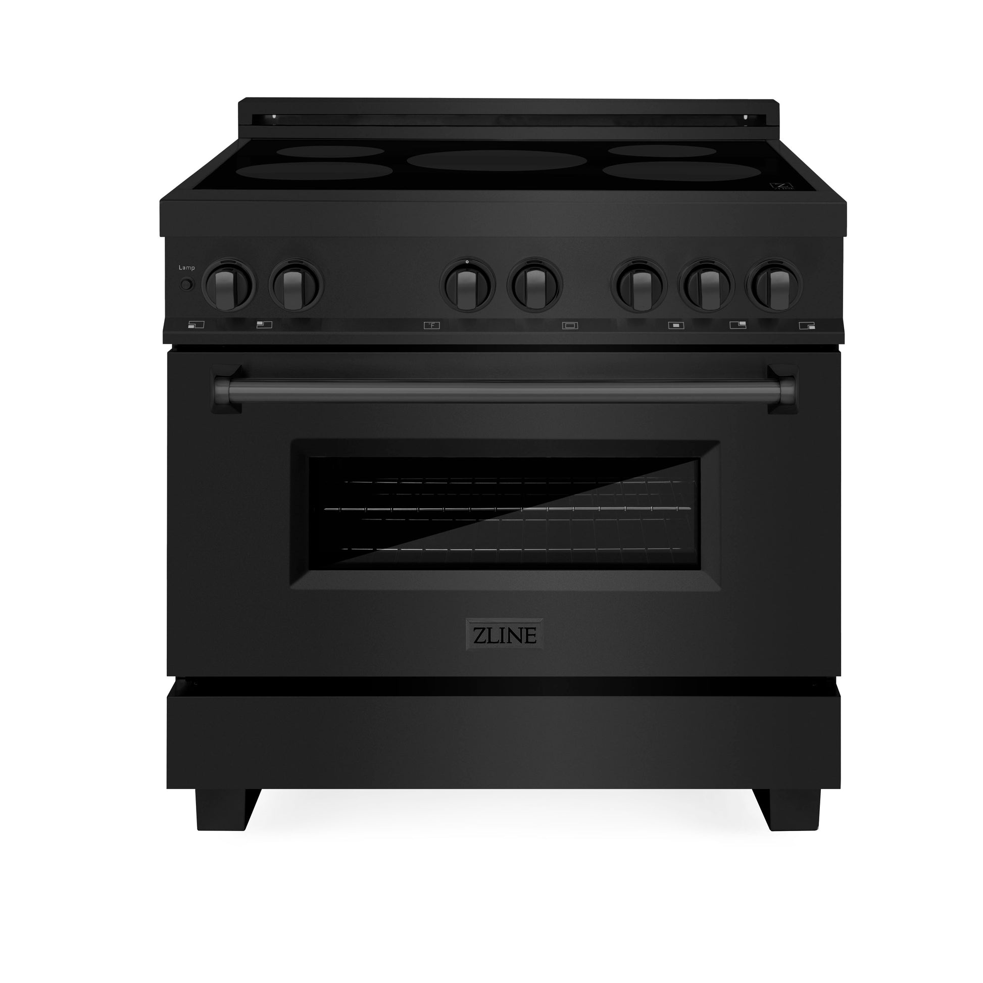 ZLINE 36 in. 4.6 cu. ft. Legacy Induction Range with 5 Element Cooktop and Electric Oven in Black Stainless Steel (RAIND-BS-36)