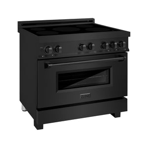 ZLINE 36 in. 4.6 cu. ft. Legacy Induction Range with 5 Element Cooktop and Electric Oven in Black Stainless Steel (RAIND-BS-36)