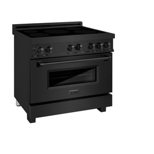 ZLINE 36 in. 4.6 cu. ft. Legacy Induction Range with 5 Element Cooktop and Electric Oven in Black Stainless Steel (RAIND-BS-36)