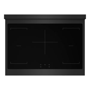 ZLINE 36 in. 5.2 cu. ft. Paramount Induction Range with 5 Element Cooktop and Electric Convection Oven in Black Stainless Steel (SINRB-36) top-down, above induction cooktop.