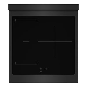 ZLINE Autograph Edition 24 in. 3.2 cu. ft. Paramount Induction Range with 3 Element Cooktop and Electric Convection Oven in Black Stainless Steel with Polished Gold Accents (SINRBZ-24-G) top-down, above induction cooktop.