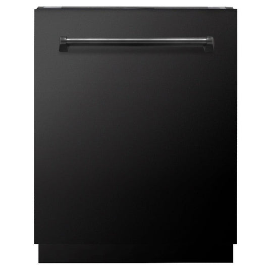 ZLINE 24 in. Tallac Series 3rd Rack Dishwasher with Black Stainless Steel Panel and Traditional Handle, 51dBa (DWV-BS-24)