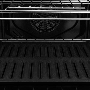 ZLINE 30 in. Professional True Convection Double Wall Oven with Air Fry and Self Clean in Black Stainless Steel (WADB-30) close-up detail, adjustable oven racks.