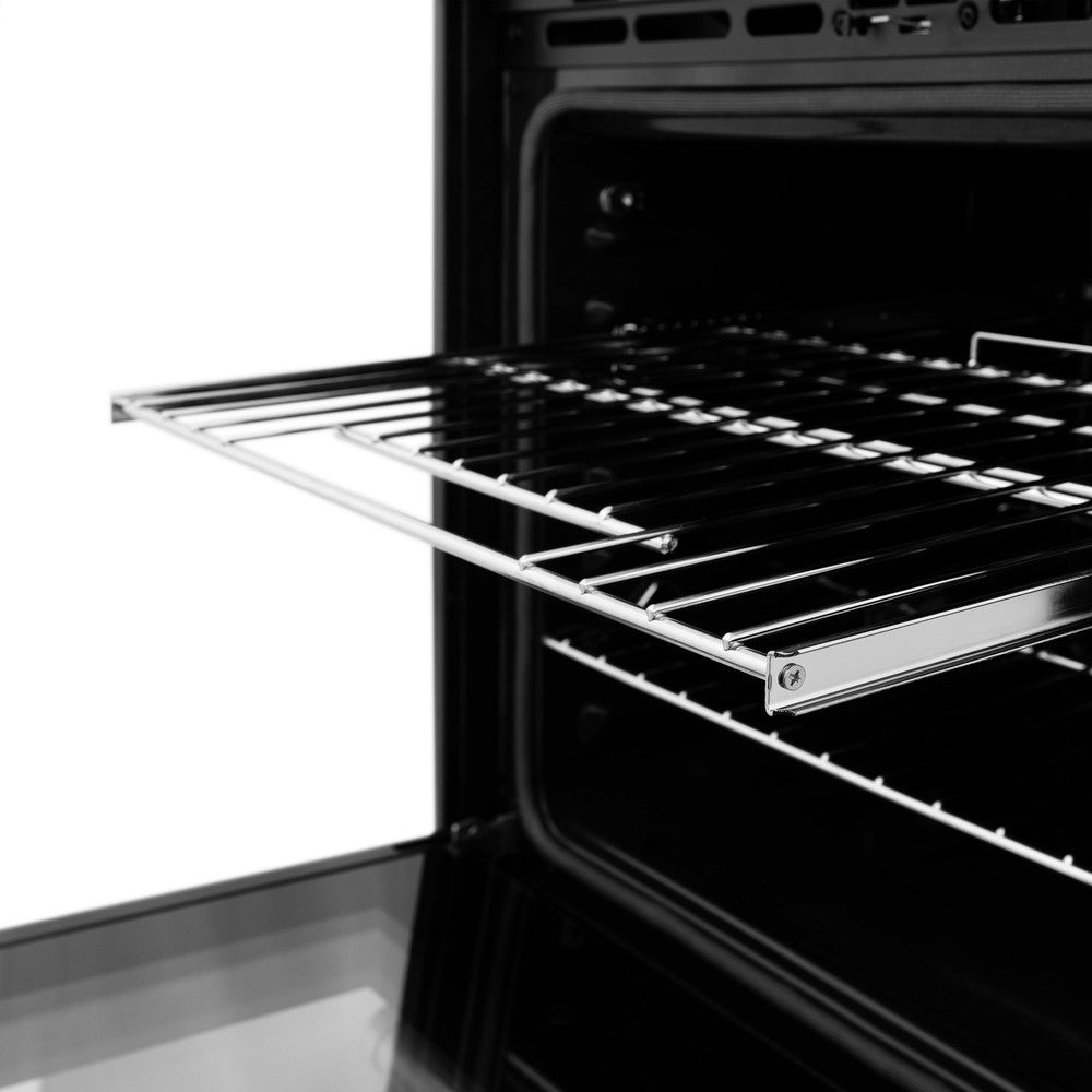 ZLINE 30 in. Professional True Convection Double Wall Oven with Air Fry and Self Clean in Black Stainless Steel (WADB-30) close-up detail, adjustable oven racks.