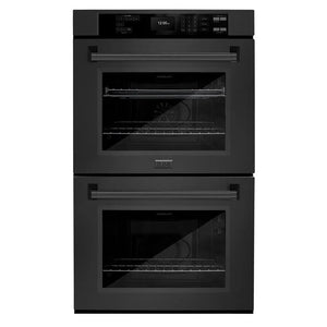 ZLINE 30 in. Professional True Convection Double Wall Oven with Air Fry and Self Clean in Black Stainless Steel (WADB-30) main image.