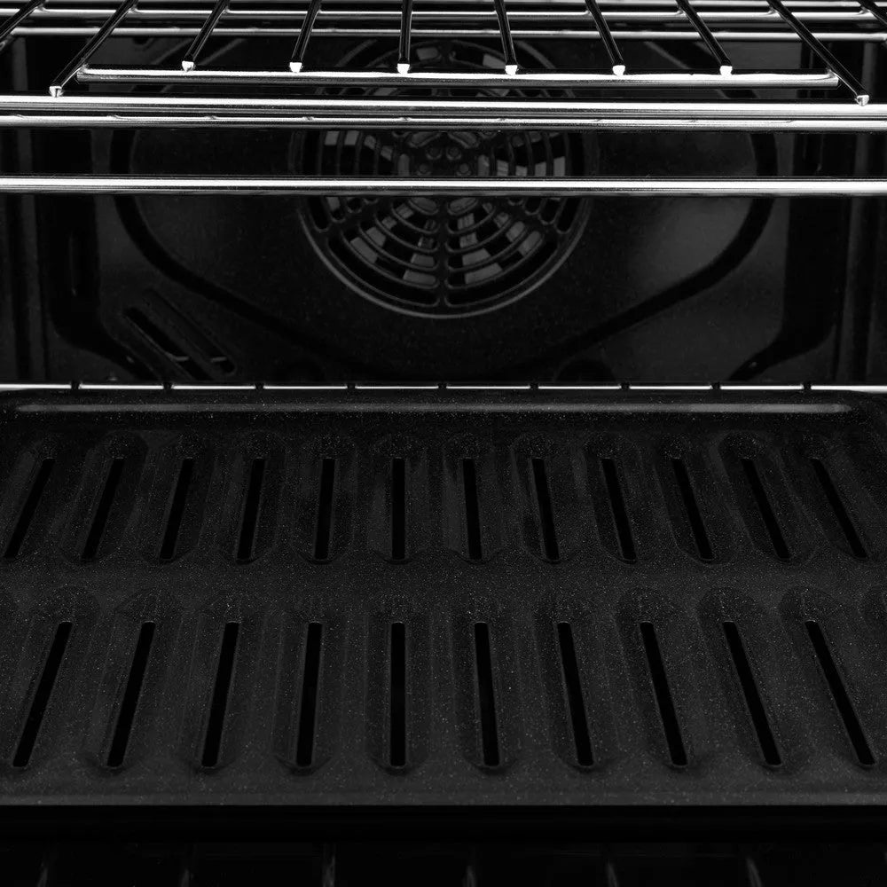 ZLINE 30 in. Professional True Convection Single Wall Oven with Air Fry and Self Clean in Black Stainless Steel (WASB-30) close-up, oven racks.