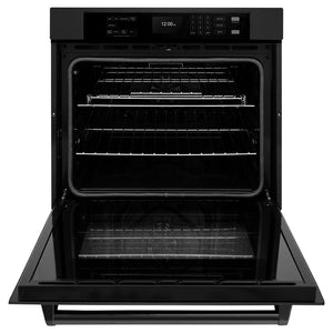 ZLINE 30 in. Professional True Convection Single Wall Oven with Air Fry and Self Clean in Black Stainless Steel (WASB-30)