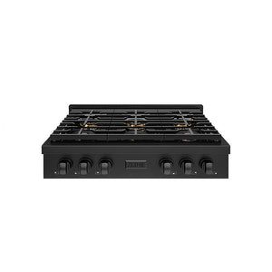ZLINE 36 in. Paramount Gas Rangetop with 6 Burner DuoPro™ Cooktop in Black Stainless Steel (PSRTB-36)