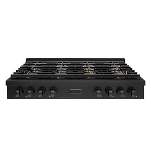 ZLINE 48 in. Paramount Gas Rangetop with 8 Burner DuoPro™ Cooktop in Black Stainless Steel (PSRTB-48)