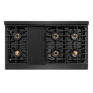 ZLINE 48 in. 6.7 cu. ft. Paramount Dual Fuel Range with 8 Burner DuoPro™ Cooktop and Dual Ovens in Black Satin Stainless Steel (PSDRBS-48)