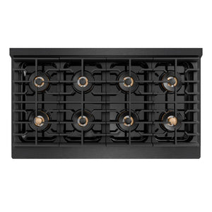 ZLINE 48 in. 6.7 cu. ft. Paramount Dual Fuel Range with 8 Burner DuoPro™ Cooktop and Dual Ovens in Black Satin Stainless Steel (PSDRBS-48)