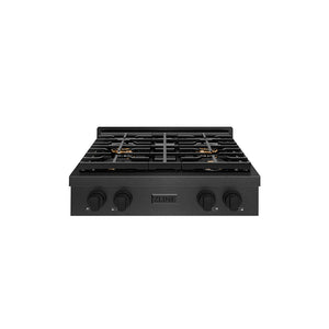 ZLINE 30 in. Paramount Gas Rangetop with 4 Burner DuoPro™ Cooktop in Black Satin Stainless Steel (PSRTBS-30)