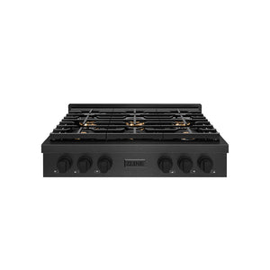 ZLINE 36 in. Paramount Gas Rangetop with 6 Burner DuoPro™ Cooktop in Black Satin Stainless Steel (PSRTBS-36)