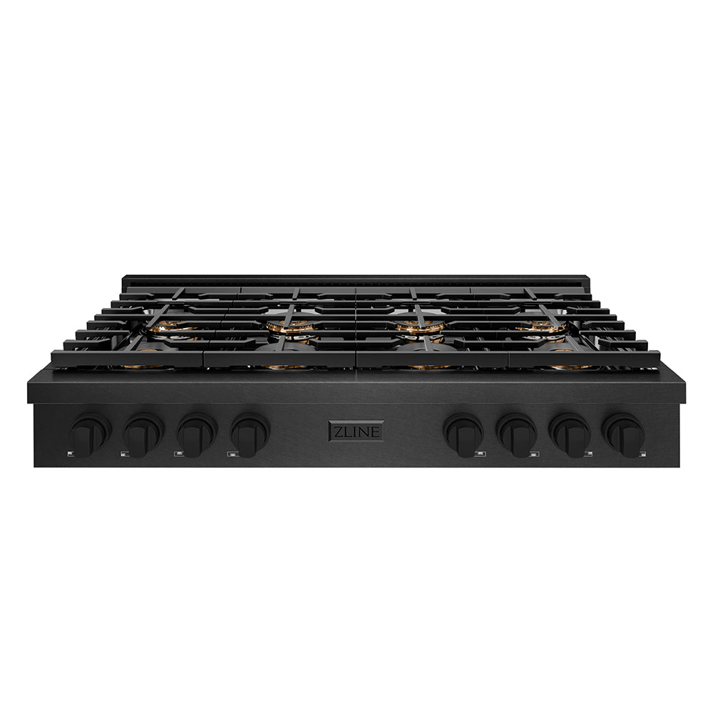 ZLINE 48 in. Paramount Gas Rangetop with 8 Burner DuoPro™ Cooktop in Black Satin Stainless Steel (PSRTBS-48)