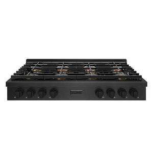 ZLINE 48 in. Paramount Gas Rangetop with 8 Burner DuoPro™ Cooktop in Black Satin Stainless Steel (PSRTBS-48)
