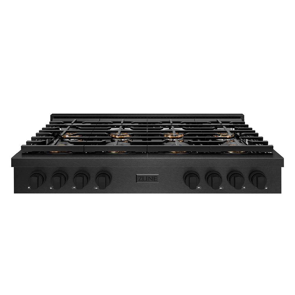 ZLINE 48 in. Paramount Gas Rangetop with 8 Burner DuoPro™ Cooktop in Black Satin Stainless Steel (PSRTBS-48)