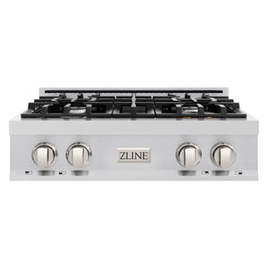 ZLINE 30 in. Classic Gas Rangetop with 4 Burners and Porcelain Cooktop in Stainless Steel (RT30)