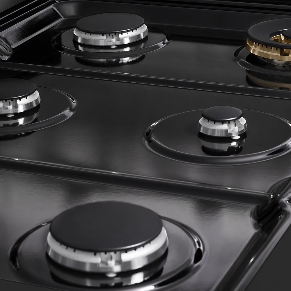 ZLINE 36 in. Classic Gas Rangetop with 6 Burners and Porcelain Cooktop in Black Stainless Steel (RTB2-36)