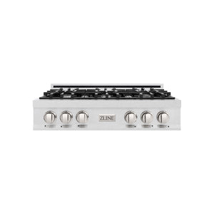 ZLINE 36 in. Classic Gas Rangetop with 6 Burners and Porcelain Cooktop in Satin Stainless Steel (RTS-36)