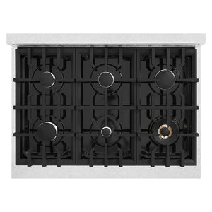 ZLINE 36 in. Classic Gas Rangetop with 6 Burners and Porcelain Cooktop in Satin Stainless Steel (RTS-36)