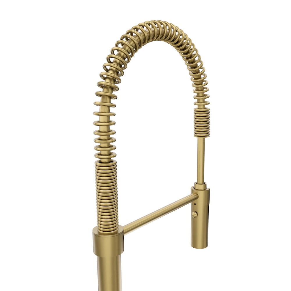 ZLINE Sierra Pull Down Spring Single Handle Kitchen Faucet in Champagne Bronze (SRA-KF-CB) spring coil.