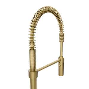 ZLINE Sierra Pull Down Spring Single Handle Kitchen Faucet in Champagne Bronze (SRA-KF-CB) spring coil.