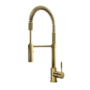 ZLINE Autograph Edition Sierra Pull Down Spring Single Handle Kitchen Faucet in Polished Gold (SRA-KF-PG) main image.