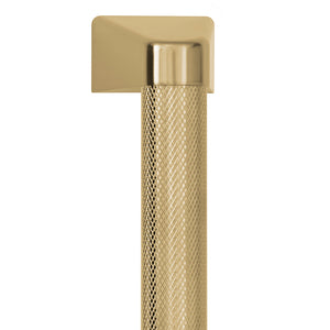 ZLINE Autograph Edition 24 in. Dishwasher Helix Handle (Set of 1) in Champagne Bronze (DWHZ-K-CB-24) close-up, on white background, showing knurled detailing.