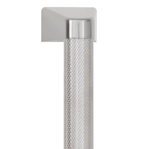 ZLINE 24 in. Dishwasher Helix Handle (Set of 1) in Stainless Steel (DWHZ-K-ST-24) close-up, on white background, showing knurled detailing.