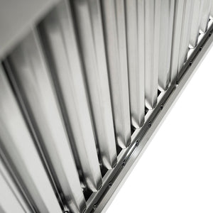 ZLINE 28 in. DuraMount™ Wall Mount Range Hood Insert in Stainless Steel (683-28) close-up of stainless-steel baffle filters.