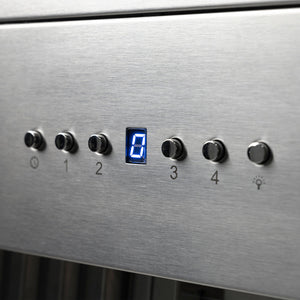 ZLINE 46 in. DuraMount™ Wall Mount Range Hood Insert in Stainless Steel (683-46) control panel with buttons and a digital display.
