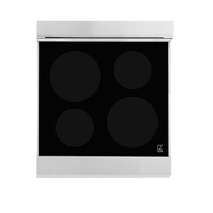 ZLINE 24 in. 2.8 cu. ft. Induction Range with a 4 Element Stove and Electric Oven in Black Matte (RAINDS-BLM-24) from above, showing cooktop.