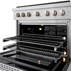 ZLINE 36 in. 5.2 cu. ft. 6 Burner Gas Range with Convection Gas Oven in DuraSnow® Stainless Steel (SGRS-36) 