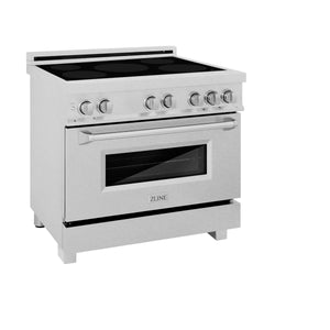 ZLINE 36 in. 4.6 cu. ft. Legacy Induction Range with 5 Element Cooktop and Electric Oven in DuraSnow® Stainless Steel (RAINDS-SN-36)