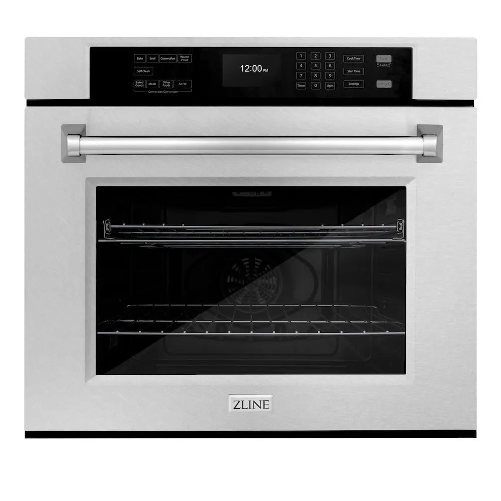 ZLINE 30 in. Professional True Convection Single Wall Oven with Air Fry and Self Clean in Satin Stainless Steel (WASS-30) main image.