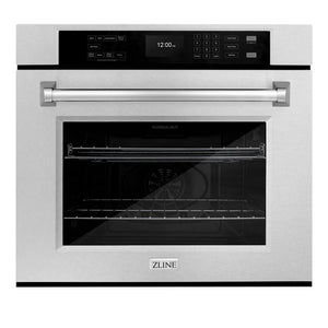 ZLINE 30 in. Professional True Convection Single Wall Oven with Air Fry and Self Clean in DuraSnow® Stainless Steel (WASS-30)