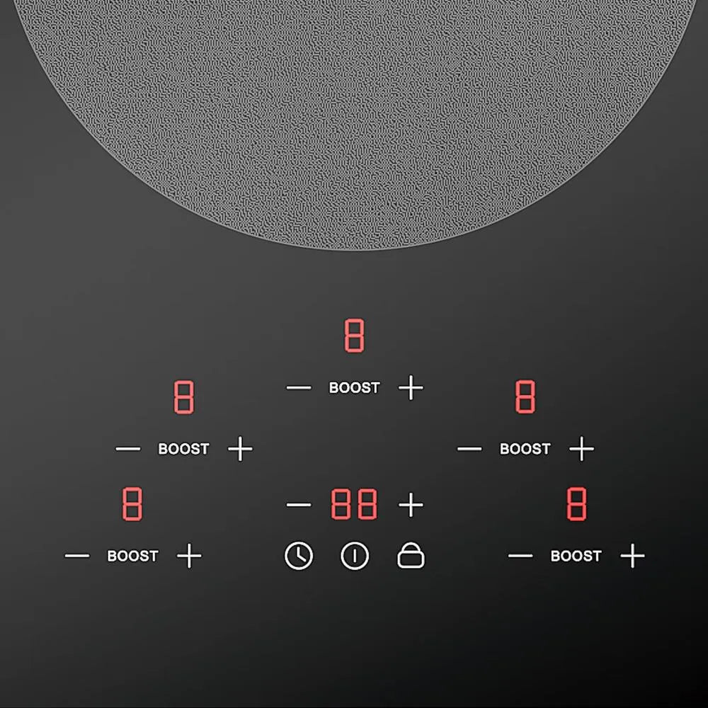 ZLINE 36 in. Induction Cooktop with 5 burners (RCIND-36) control panel close up.