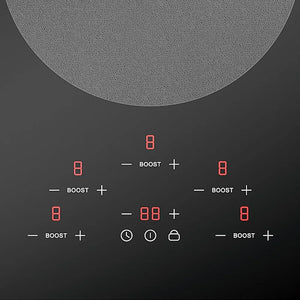 ZLINE 36 in. Induction Cooktop with 5 burners (RCIND-36) control panel close up.