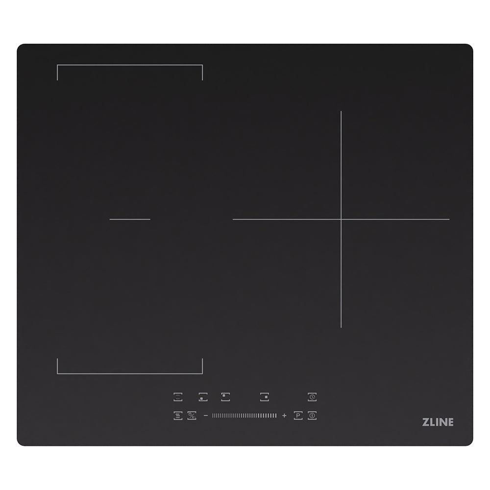 ZLINE 24 in. Induction Cooktop with Anti-Scratch Glass and 3 Elements (FCIND-24) top-down, above cooking surface.