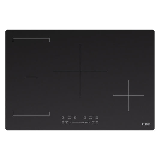 ZLINE 30 in. Induction Cooktop with Anti-Scratch Glass and 4 Elements (FCIND-30) top-down, above cooking surface.
